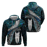 New Zealand Aotearoa Zip Hoodie Maori Hei Rehua Paua Shell Glitter Green LT05 - Polynesian Pride