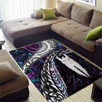 New Zealand Aotearoa Area Rug Maori Hei Rehua Paua Shell Glitter Purple LT05 - Polynesian Pride