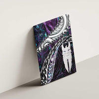 New Zealand Aotearoa Canvas Wall Art Maori Hei Rehua Paua Shell Glitter Purple LT05 - Polynesian Pride