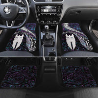 New Zealand Aotearoa Car Mats Maori Hei Rehua Paua Shell Glitter Purple LT05 Set 4pcs Purple - Polynesian Pride