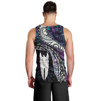 New Zealand Aotearoa Men Tank Top Maori Hei Rehua Paua Shell Glitter Purple LT05 - Polynesian Pride