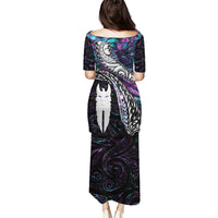 New Zealand Aotearoa Puletasi Maori Hei Rehua Paua Shell Glitter Purple LT05 - Polynesian Pride