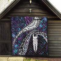 New Zealand Aotearoa Quilt Maori Hei Rehua Paua Shell Glitter Purple LT05 - Polynesian Pride