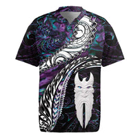 New Zealand Aotearoa Rugby Jersey Maori Hei Rehua Paua Shell Glitter Purple LT05 Purple - Polynesian Pride