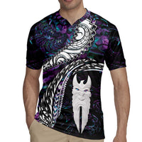 New Zealand Aotearoa Rugby Jersey Maori Hei Rehua Paua Shell Glitter Purple LT05 - Polynesian Pride