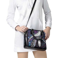 New Zealand Aotearoa Shoulder Handbag Maori Hei Rehua Paua Shell Glitter Purple LT05 - Polynesian Pride