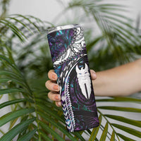 New Zealand Aotearoa Skinny Tumbler Maori Hei Rehua Paua Shell Glitter Purple LT05 - Polynesian Pride
