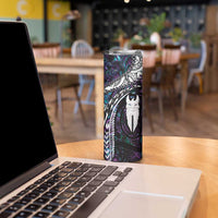 New Zealand Aotearoa Skinny Tumbler Maori Hei Rehua Paua Shell Glitter Purple LT05 - Polynesian Pride