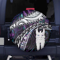 New Zealand Aotearoa Spare Tire Cover Maori Hei Rehua Paua Shell Glitter Purple LT05 - Polynesian Pride