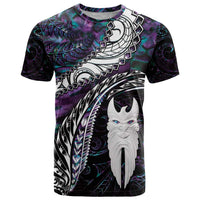 New Zealand Aotearoa T Shirt Maori Hei Rehua Paua Shell Glitter Purple LT05 Purple - Polynesian Pride