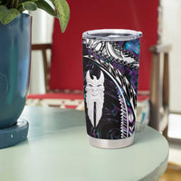 New Zealand Aotearoa Tumbler Cup Maori Hei Rehua Paua Shell Glitter Purple LT05 - Polynesian Pride