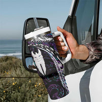 New Zealand Aotearoa Tumbler With Handle Maori Hei Rehua Paua Shell Glitter Purple LT05 - Polynesian Pride