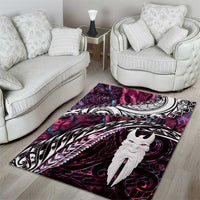 New Zealand Aotearoa Area Rug Maori Hei Rehua Paua Shell Glitter Pink LT05 - Polynesian Pride