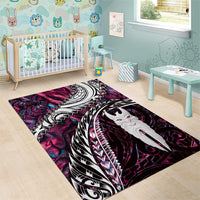 New Zealand Aotearoa Area Rug Maori Hei Rehua Paua Shell Glitter Pink LT05 - Polynesian Pride
