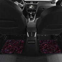 New Zealand Aotearoa Car Mats Maori Hei Rehua Paua Shell Glitter Pink LT05 Set 2pcs - Back Pink - Polynesian Pride