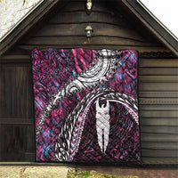 New Zealand Aotearoa Quilt Maori Hei Rehua Paua Shell Glitter Pink LT05 - Polynesian Pride