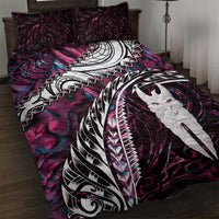 New Zealand Aotearoa Quilt Bed Set Maori Hei Rehua Paua Shell Glitter Pink LT05 Pink - Polynesian Pride