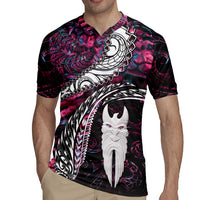 New Zealand Aotearoa Rugby Jersey Maori Hei Rehua Paua Shell Glitter Pink LT05 - Polynesian Pride
