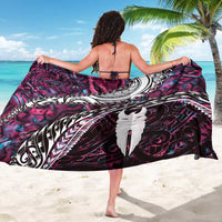 New Zealand Aotearoa Sarong Maori Hei Rehua Paua Shell Glitter Pink LT05 - Polynesian Pride