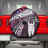 New Zealand Aotearoa Spare Tire Cover Maori Hei Rehua Paua Shell Glitter Pink LT05 - Polynesian Pride