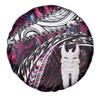 New Zealand Aotearoa Spare Tire Cover Maori Hei Rehua Paua Shell Glitter Pink LT05 - Polynesian Pride