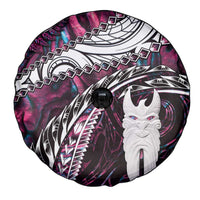 New Zealand Aotearoa Spare Tire Cover Maori Hei Rehua Paua Shell Glitter Pink LT05 - Polynesian Pride