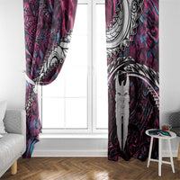New Zealand Aotearoa Window Curtain Maori Hei Rehua Paua Shell Glitter Pink LT05 - Polynesian Pride