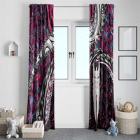 New Zealand Aotearoa Window Curtain Maori Hei Rehua Paua Shell Glitter Pink LT05 - Polynesian Pride