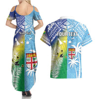 Personalised Happy Malampa Fiji Day Couples Matching Summer Maxi Dress and Hawaiian Shirt Half Mix Style LT05 - Polynesian Pride