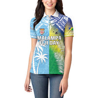 Personalised Happy Malampa Fiji Day Women Polo Shirt Half Mix Style