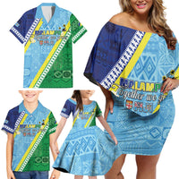 Love Malampa Fiji Day Family Matching Off Shoulder Short Dress and Hawaiian Shirt Together We Grow LT05 - Polynesian Pride