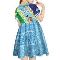 Love Malampa Fiji Day Kid Short Sleeve Dress Together We Grow LT05 - Polynesian Pride