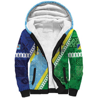 Love Malampa Fiji Day Sherpa Hoodie Together We Grow LT05 Unisex Blue - Polynesian Pride