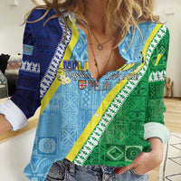 Love Malampa Fiji Day Women Casual Shirt Together We Grow LT05 Female Blue - Polynesian Pride