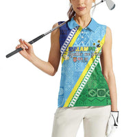 Love Malampa Fiji Day Women Sleeveless Polo Shirt Together We Grow LT05 - Polynesian Pride