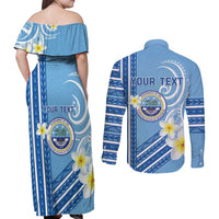 Personalised Federated States of Micronesia Couples Matching Off Shoulder Maxi Dress and Long Sleeve Button Shirt Happy 38th Independence Anniversary LT05 - Polynesian Pride