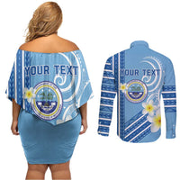 Personalised Federated States of Micronesia Couples Matching Off Shoulder Short Dress and Long Sleeve Button Shirt Happy 38th Independence Anniversary LT05 - Polynesian Pride