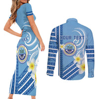 Personalised Federated States of Micronesia Couples Matching Short Sleeve Bodycon Dress and Long Sleeve Button Shirt Happy 38th Independence Anniversary LT05 - Polynesian Pride