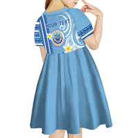Personalised Federated States of Micronesia Kid Short Sleeve Dress Happy 38th Independence Anniversary LT05 - Polynesian Pride