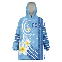 Personalised Federated States of Micronesia Wearable Blanket Hoodie Happy 38th Independence Anniversary LT05 One Size Blue - Polynesian Pride