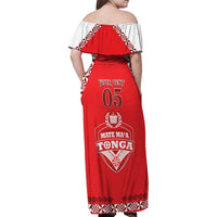 Custom Tonga Mate Maa Rugby Family Matching Off Shoulder Maxi Dress and Hawaiian Shirt Go Champions LT05 - Polynesian Pride