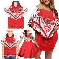 Custom Tonga Mate Maa Rugby Family Matching Off Shoulder Short Dress and Hawaiian Shirt Go Champions LT05 - Polynesian Pride