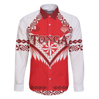 Custom Tonga Mate Maa Rugby Family Matching Summer Maxi Dress and Hawaiian Shirt Go Champions LT05 Dad's Shirt - Long Sleeve Red - Polynesian Pride