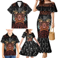 Aloha Halloween Family Matching Mermaid Dress and Hawaiian Shirt Horror Tiki Heavy Metal Style LT05 - Polynesian Pride