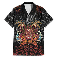 Aloha Halloween Family Matching Mermaid Dress and Hawaiian Shirt Horror Tiki Heavy Metal Style LT05 Dad's Shirt - Short Sleeve Black - Polynesian Pride