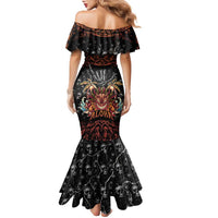 Aloha Halloween Family Matching Mermaid Dress and Hawaiian Shirt Horror Tiki Heavy Metal Style LT05 - Polynesian Pride