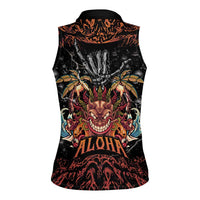 Aloha Halloween Women Sleeveless Polo Shirt Horror Tiki Heavy Metal Style LT05 - Polynesian Pride
