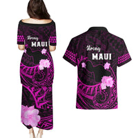 Hawaii Strong Maui Couples Matching Puletasi Dress and Hawaiian Shirt Lahaina Is Not For Sale LT05 - Polynesian Pride