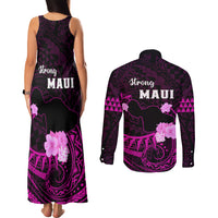 Hawaii Strong Maui Couples Matching Tank Maxi Dress and Long Sleeve Button Shirt Lahaina Is Not For Sale LT05 - Polynesian Pride