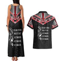 Aotearoa Toitu Te Tiriti Couples Matching Tank Maxi Dress and Hawaiian Shirt New Zealand Honour The Treaty LT05 - Polynesian Pride